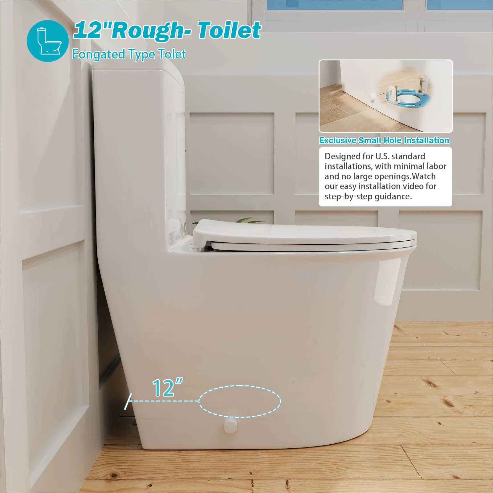 1.0/1.28 GPF Dual Flush One-Piece Skirted Toilet - Image 11