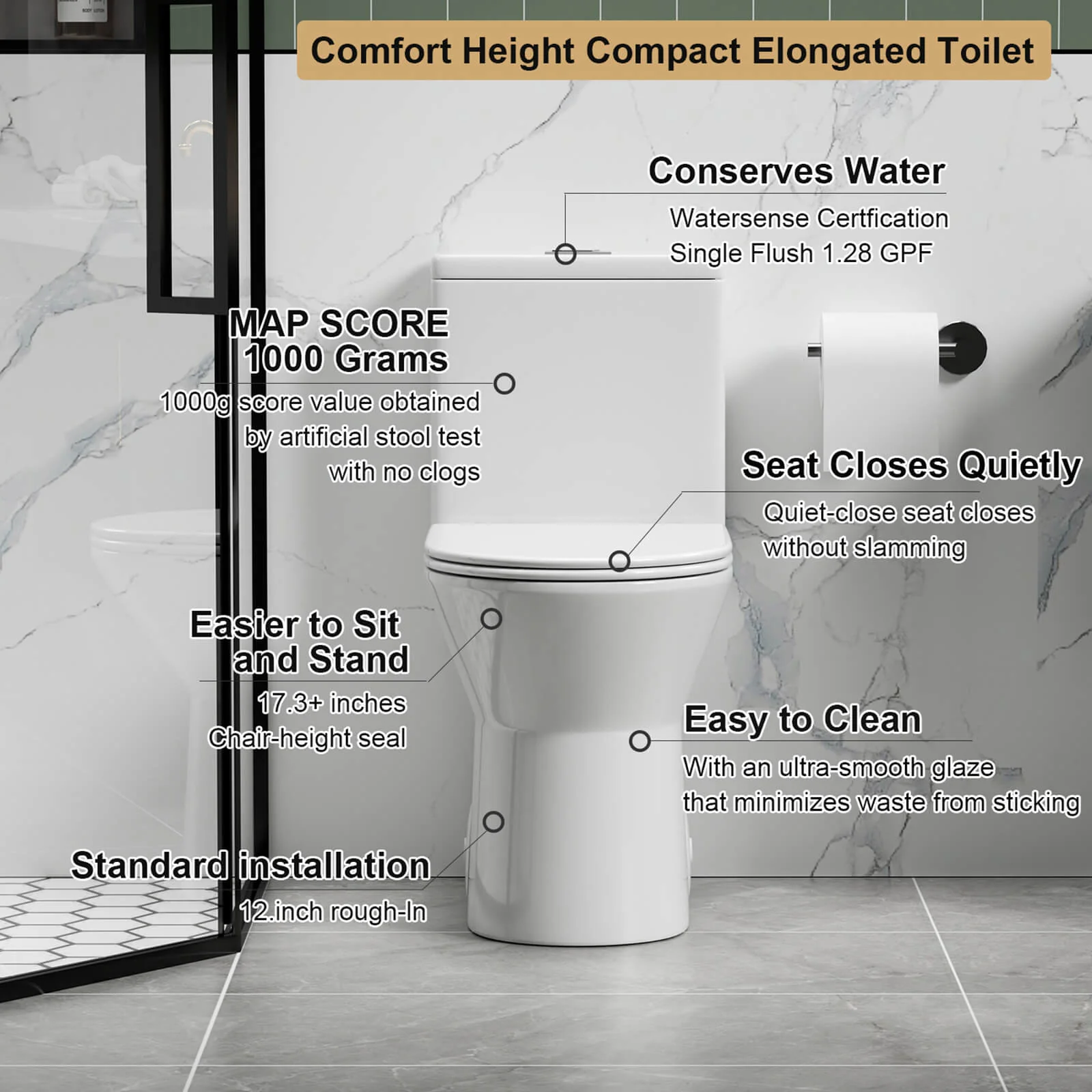 1.1/1.6 GPF Quiet Dual-Flush Rimless Toilet - Image 4