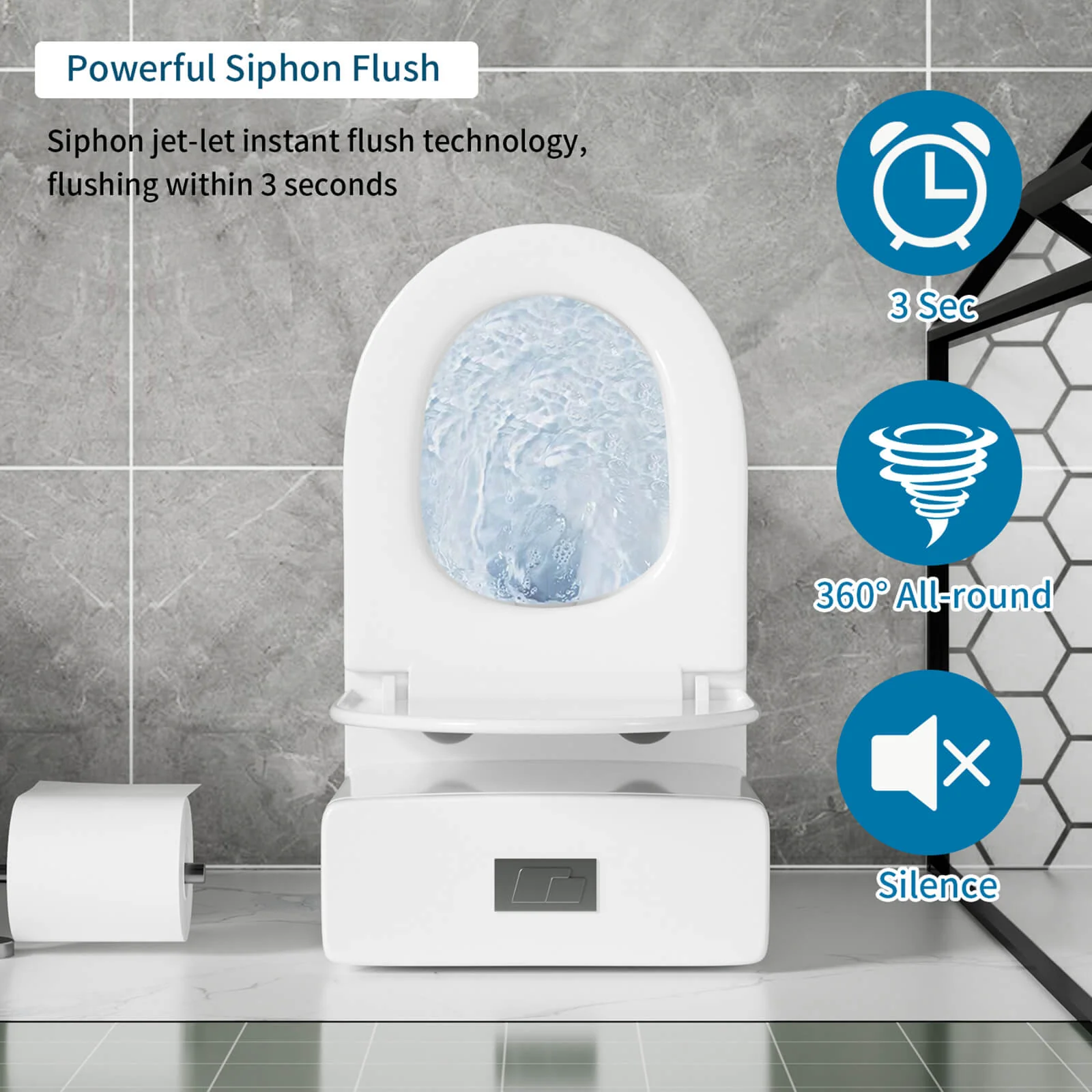 1.1/1.6 GPF Quiet Dual-Flush Rimless Toilet - Image 7