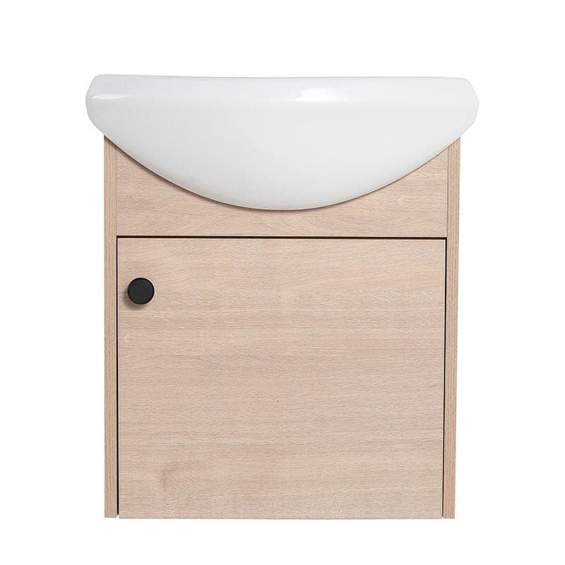 18 Inch Small Size Bathroom Vanity With Ceramic Sink, Wall Mounting Design - Image 14