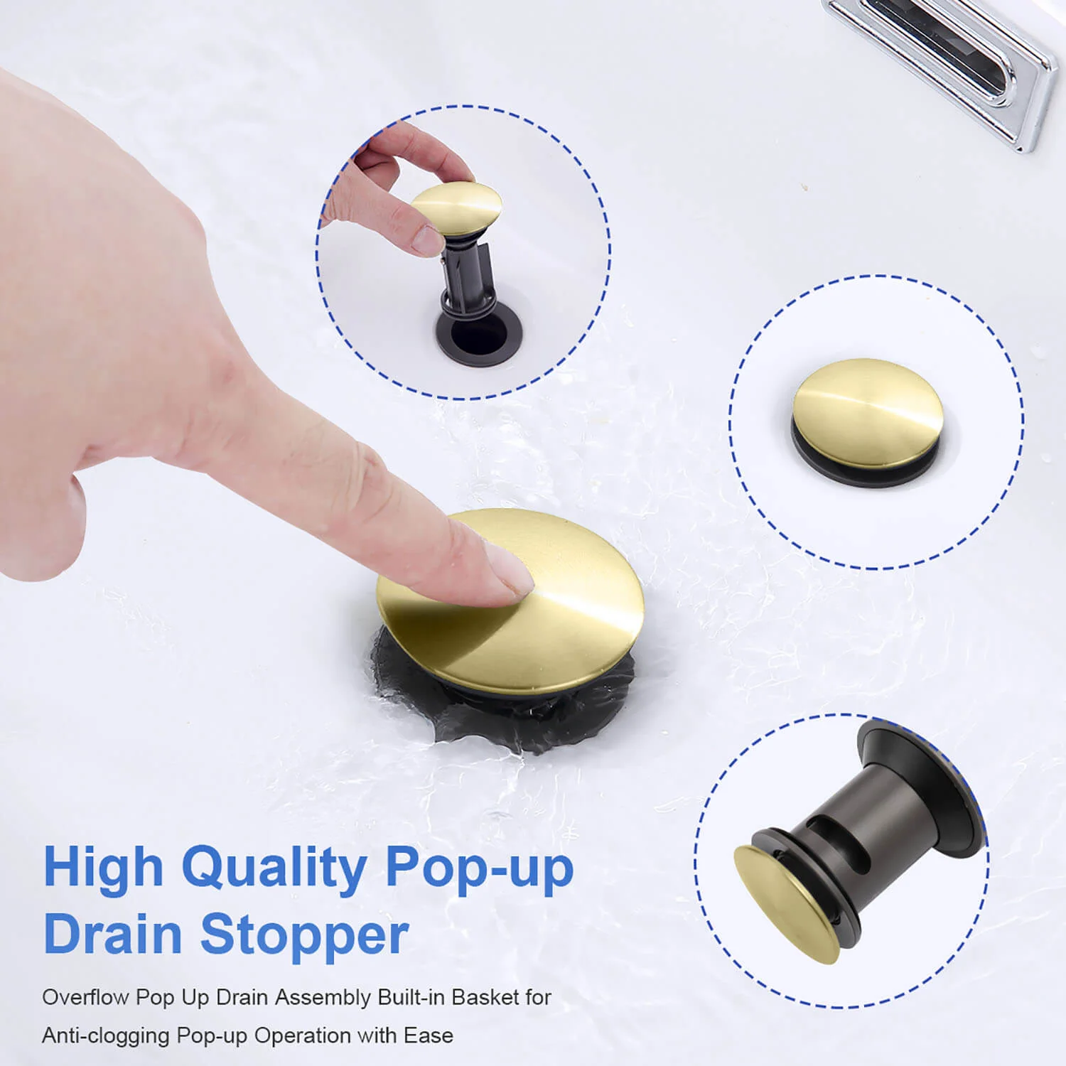Giving Tree 2-Handle 4-Inch Bathroom Vanity Sink Faucet with Pop-up Drain - Image 5