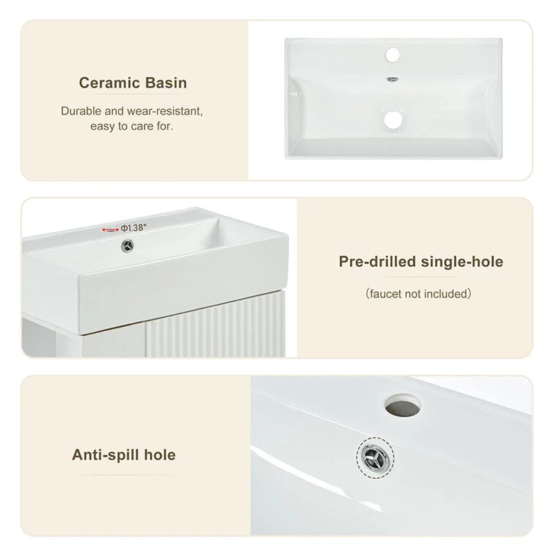 21.6'' Freestanding Bathroom Vanity with Ceramic Sink and Left Side Storage - Image 6