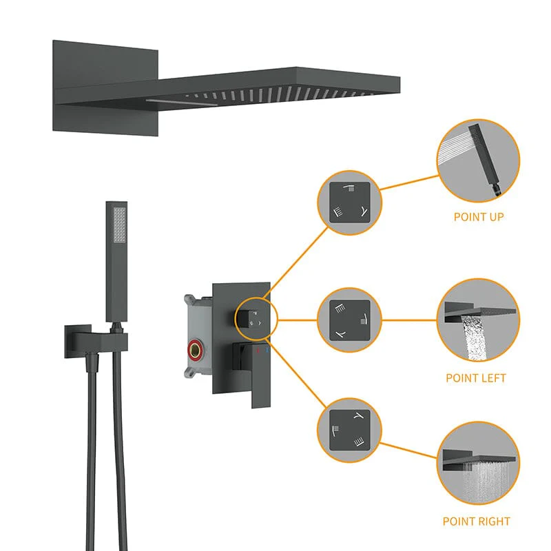 22'' Shower Set Dual Function Waterfall Rainfall Shower Head & Hand Shower - Image 10
