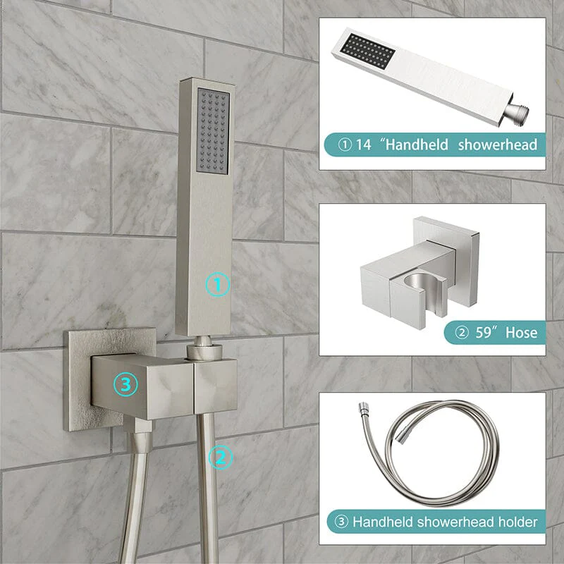 22'' Shower Set Dual Function Waterfall Rainfall Shower Head & Hand Shower - Image 24