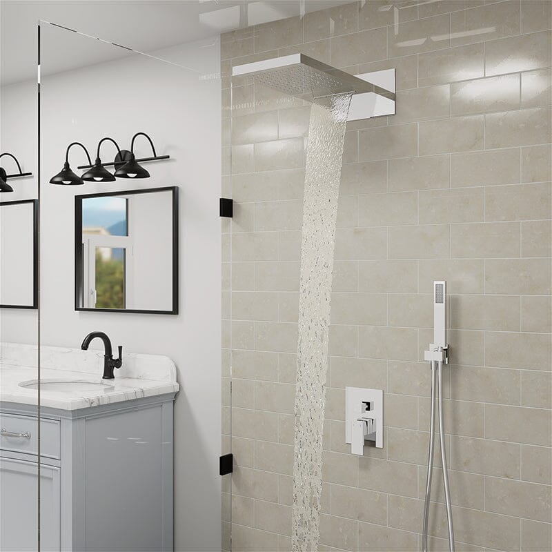 22'' Shower Set Dual Function Waterfall Rainfall Shower Head & Hand Shower - Image 33