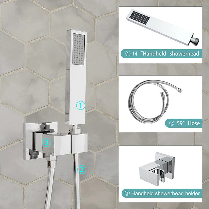 22'' Shower Set Dual Function Waterfall Rainfall Shower Head & Hand Shower - Image 40