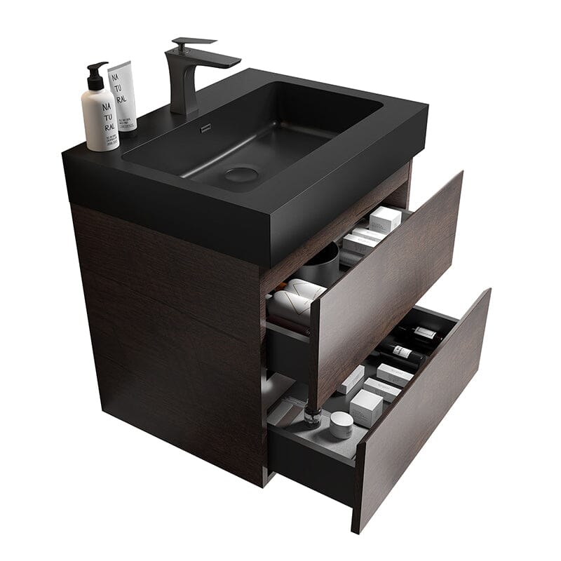 24 Inch Bathroom Vanity with Sink Wall Mounted Floating One-Piece Sink Cabinet - Image 14