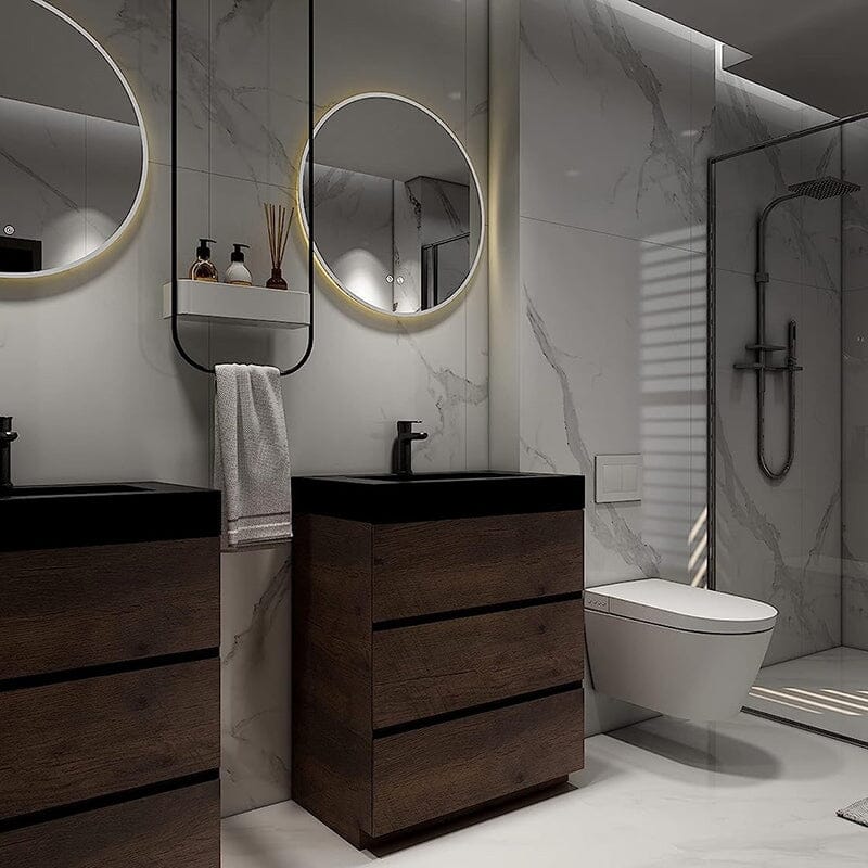 24 Inch Bathroom Vanity with Sink Floor Mounted One-Piece Sink Cabinet - Image 12