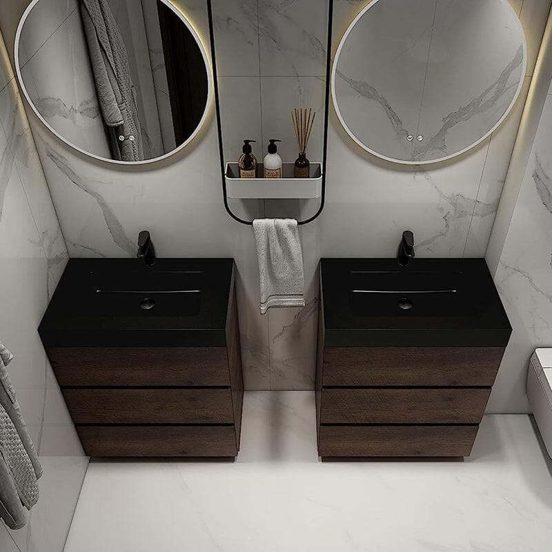 24 Inch Bathroom Vanity with Sink Floor Mounted One-Piece Sink Cabinet - Image 13