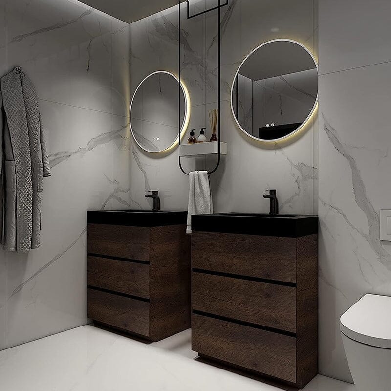 24 Inch Bathroom Vanity with Sink Floor Mounted One-Piece Sink Cabinet - Image 14