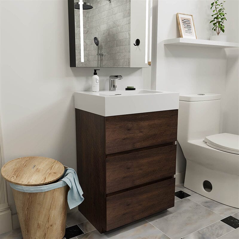 24 Inch Bathroom Vanity with Sink Floor Mounted One-Piece Sink Cabinet - Image 20