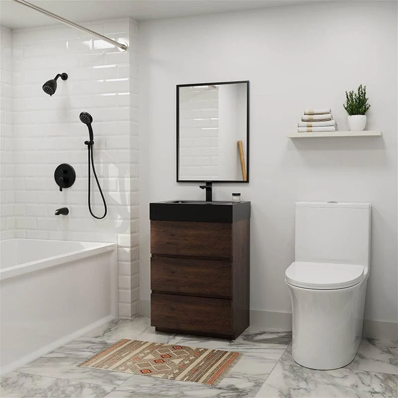 24 Inch Bathroom Vanity with Sink Floor Mounted One-Piece Sink Cabinet - Image 5