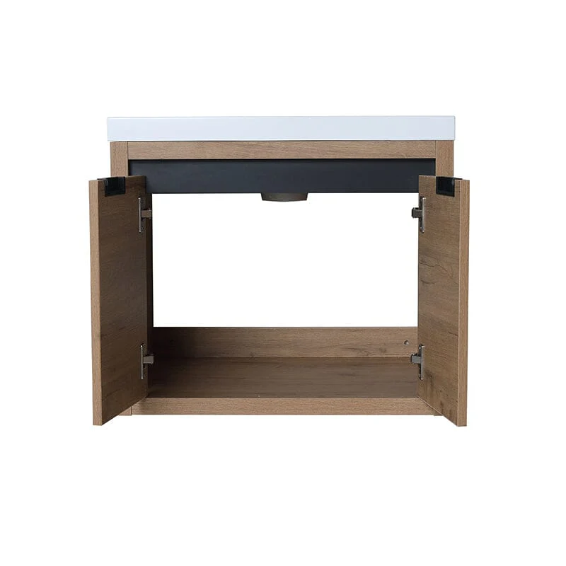 24 Inch Small Bathroom Vanity Cabinet With Sink Float Mounting Design - Image 12