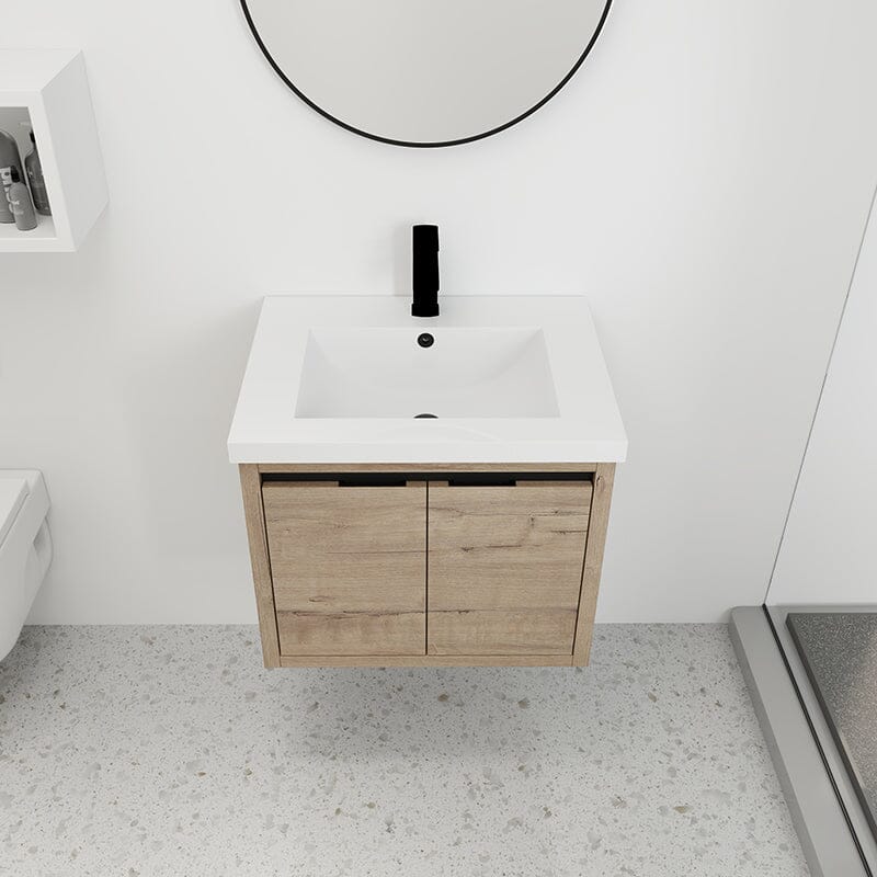 24 Inch Small Bathroom Vanity Cabinet With Sink Float Mounting Design - Image 3