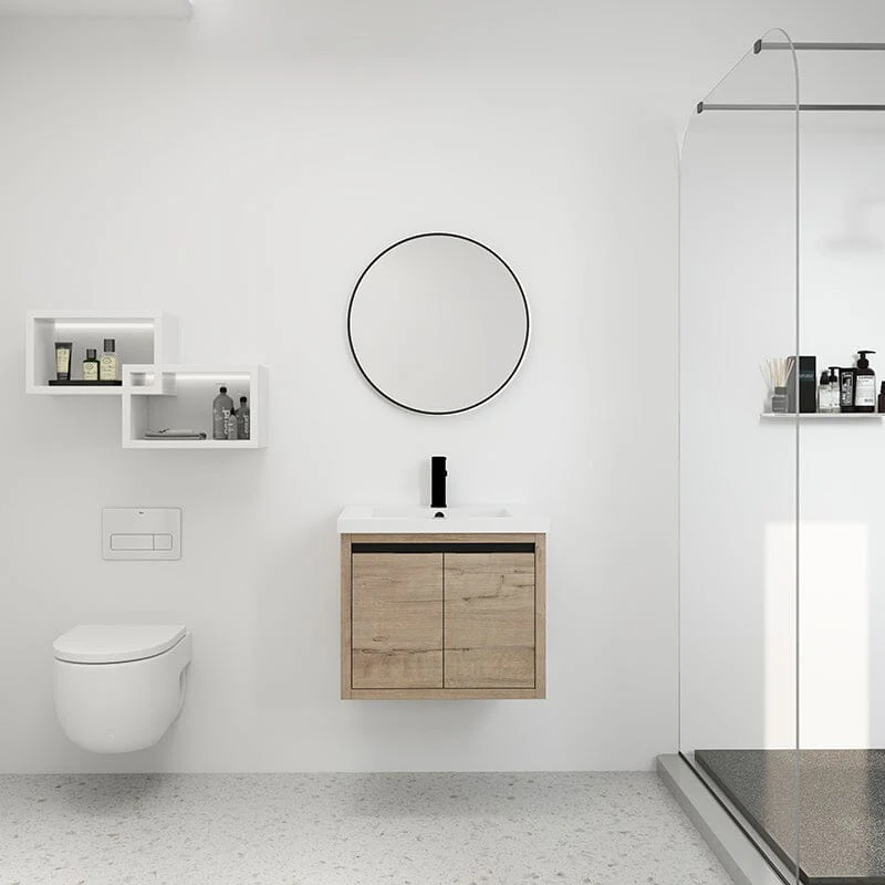 24 Inch Small Bathroom Vanity Cabinet With Sink Float Mounting Design - Image 4