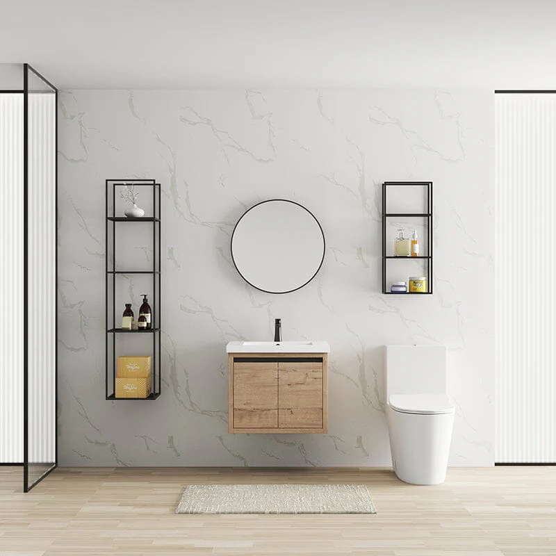 24 Inch Small Bathroom Vanity Cabinet With Sink Float Mounting Design - Image 5
