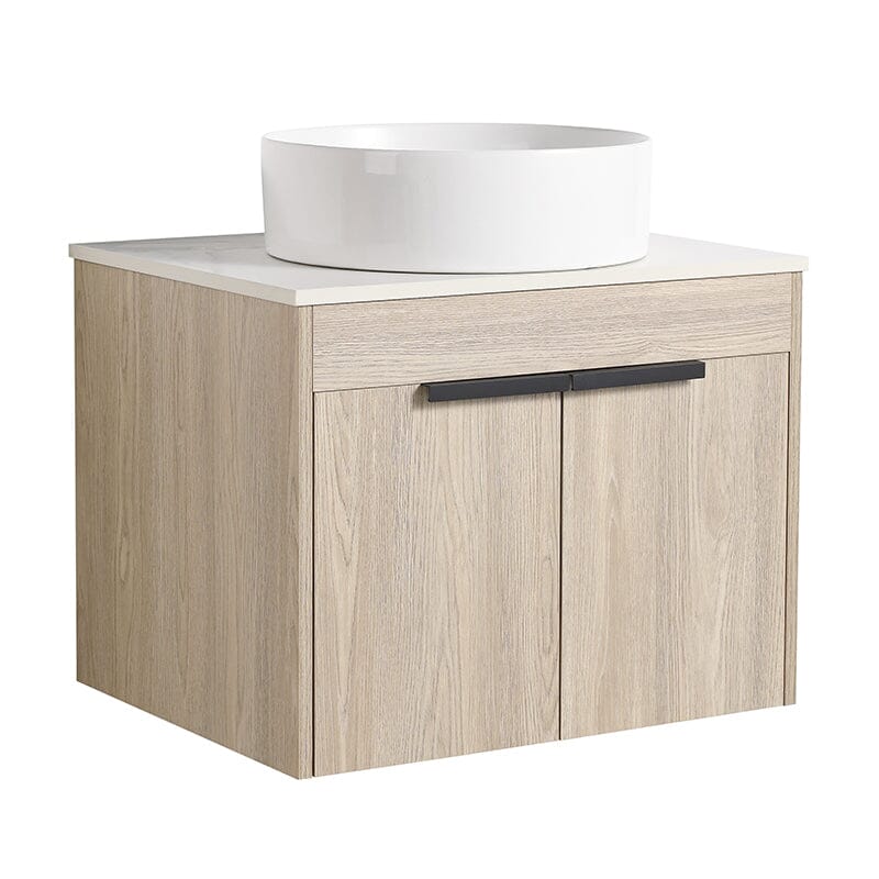 24'' Modern Design Floating Bathroom Vanity Sintered Stone Top Round Ceramic Sink Set - Image 10