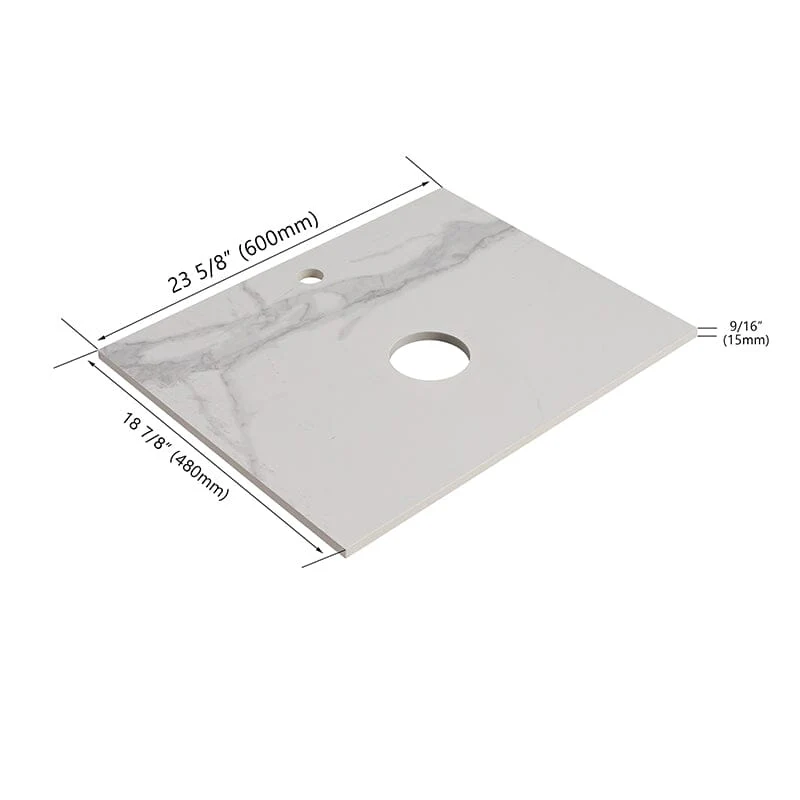 24'' Modern Design Floating Bathroom Vanity Sintered Stone Top Rectangular Ceramic Sink Set - Image 10