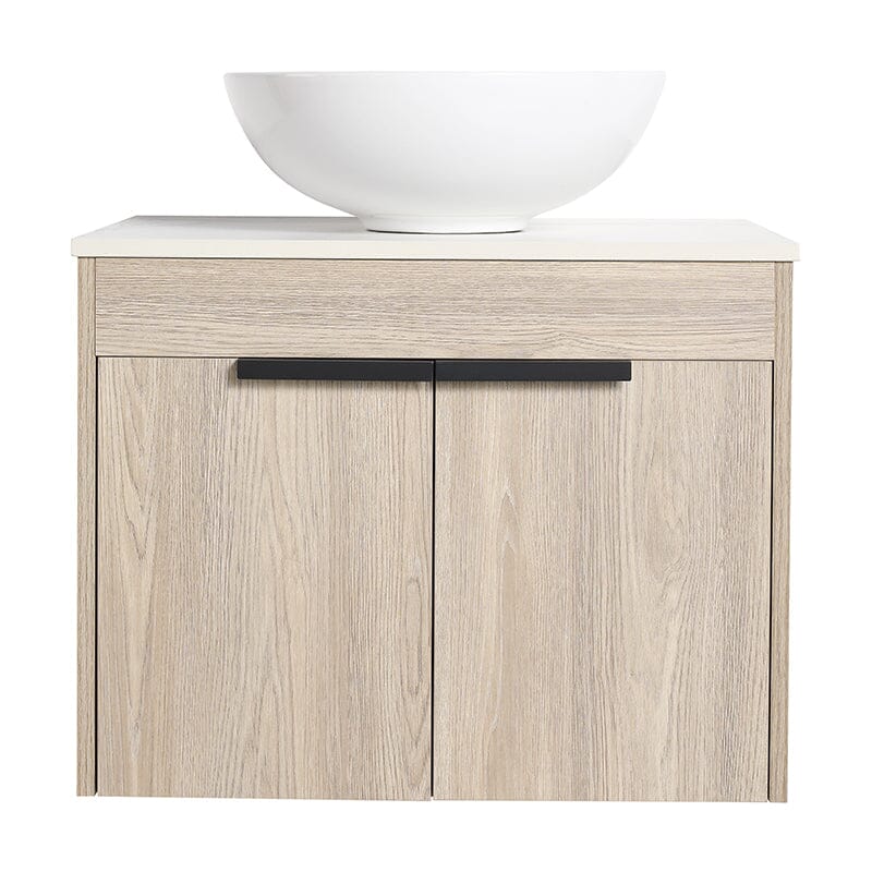 24'' Modern Design Floating Bathroom Vanity Sintered Stone Top Round Ceramic Vessel Sink - Image 10