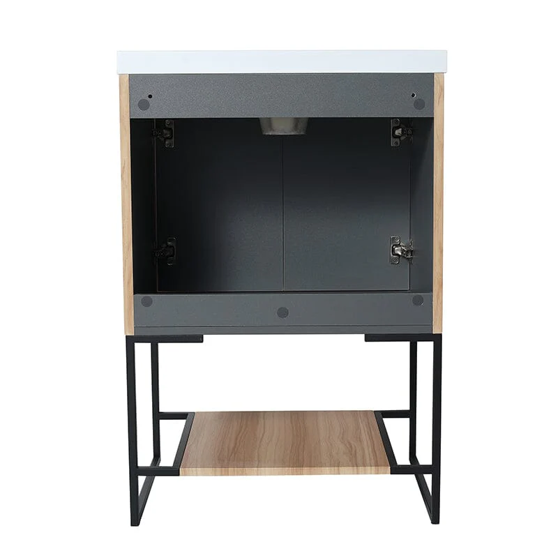 24'' x 18'' Small Freestanding Bathroom Vanity With Resin Basin - Image 14