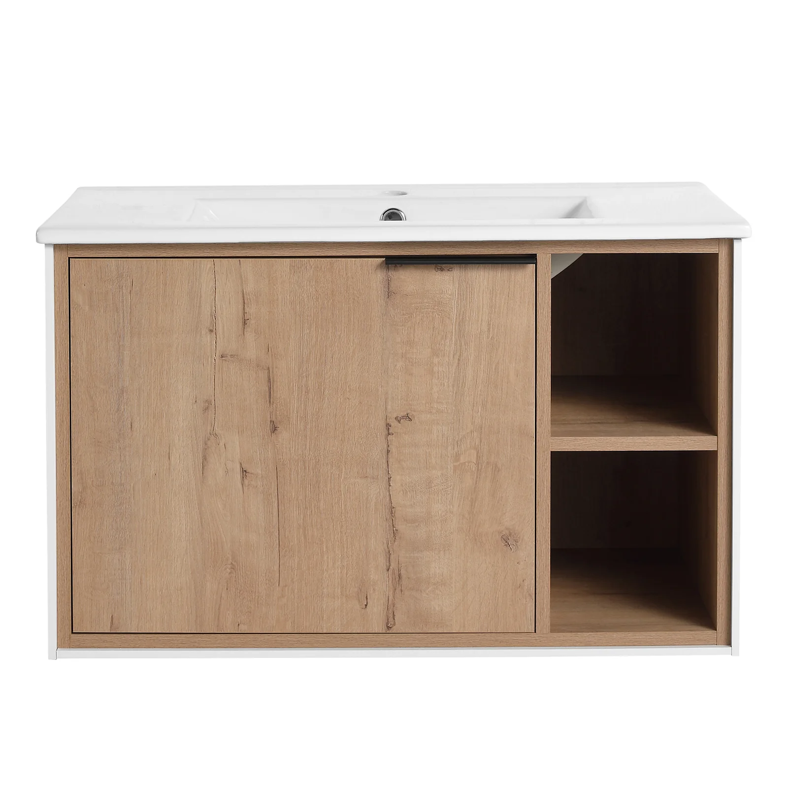 30'' Floating Wall-Mounted Bathroom Vanity with Ceramics Sink and Soft-Close Cabinet Door - Image 13