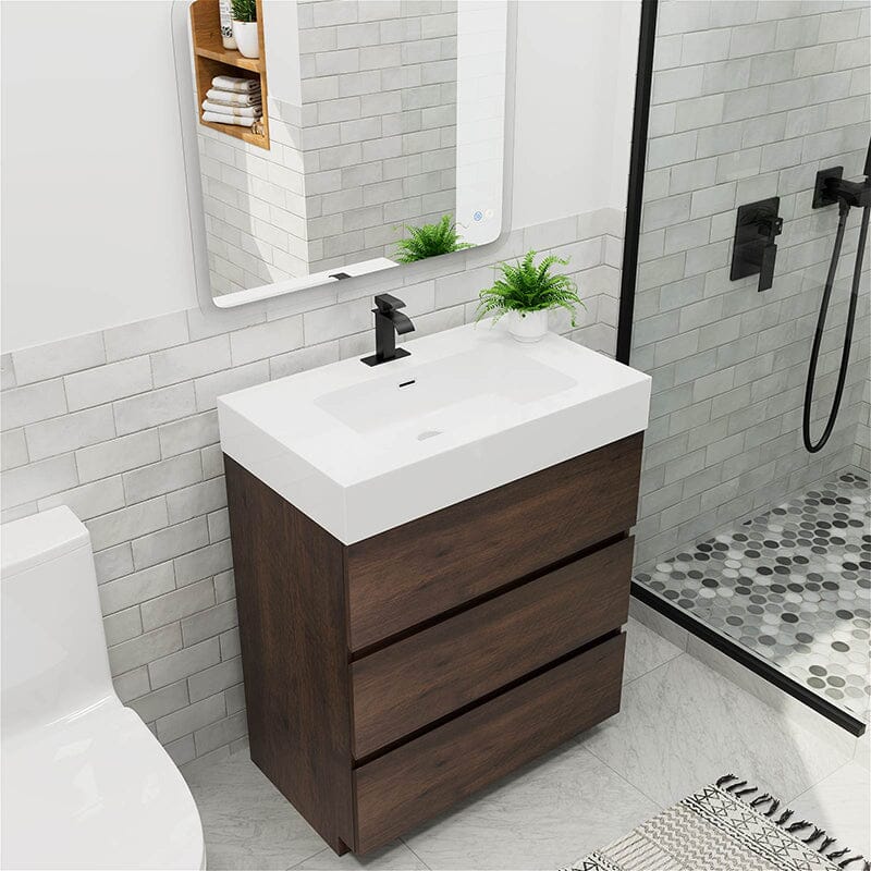 30 Inch Bathroom Vanity with Sink Floor Mounted One-Piece Sink Cabinet - Image 18
