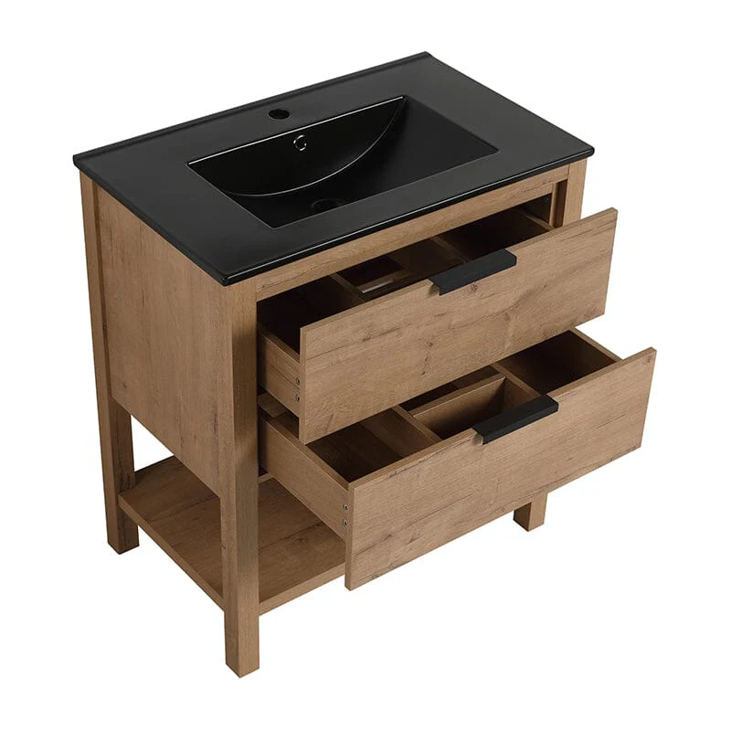 30-inch Freestanding Plywood Bathroom Vanity With Tops and 2 Drawers - Image 24