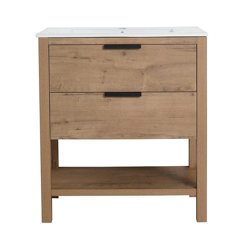 30-inch Freestanding Plywood Bathroom Vanity With Tops and 2 Drawers - Image 7