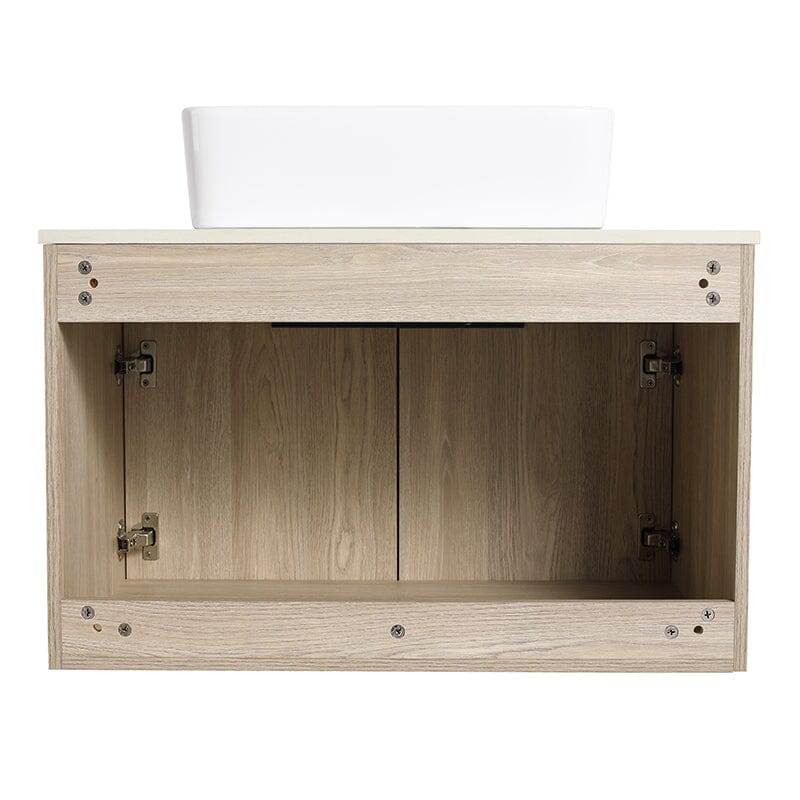 30'' Modern Design Floating Bathroom Vanity Sintered Stone Top Rectangular Ceramic Sink Set - Image 10