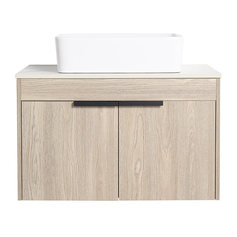 30'' Modern Design Floating Bathroom Vanity Sintered Stone Top Rectangular Ceramic Sink Set - Image 11