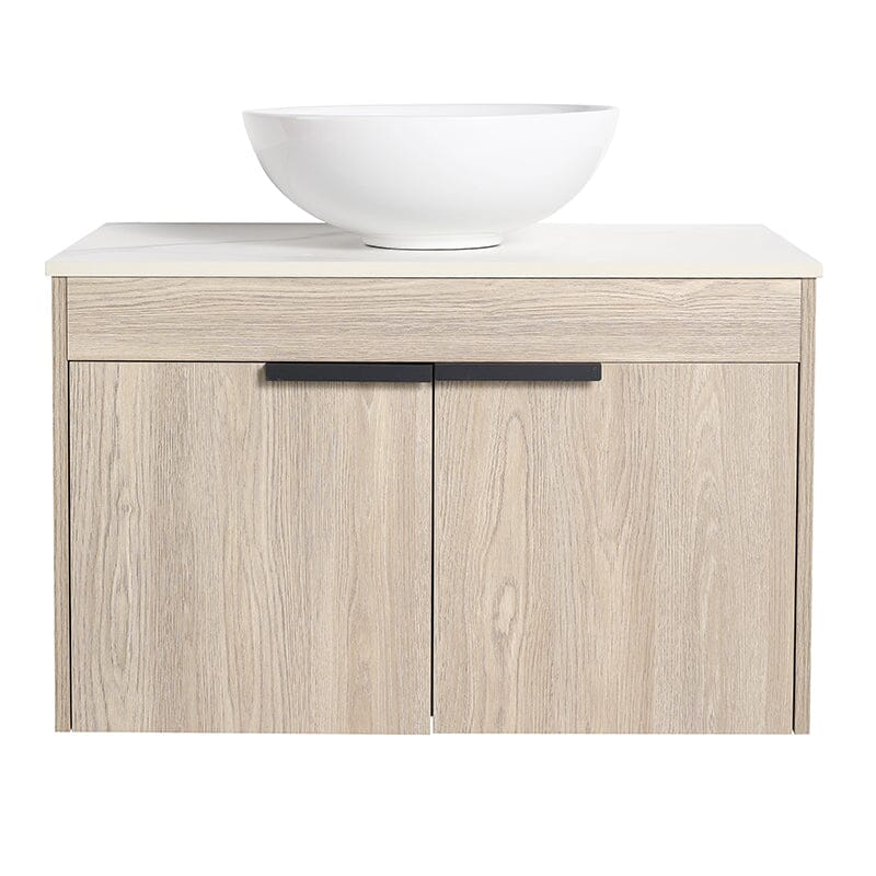 30'' Modern Design Floating Bathroom Vanity Sintered Stone Top Round Ceramic Sink Set - Image 6