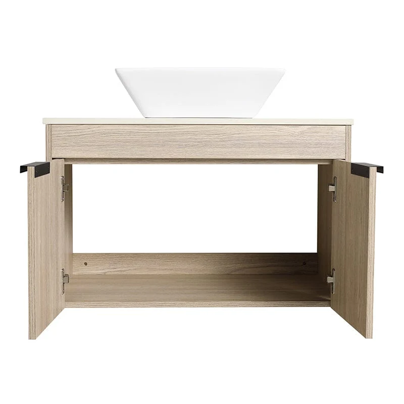 30'' Modern Design Floating Bathroom Vanity Sintered Stone Top Square Ceramic Sink - Image 11