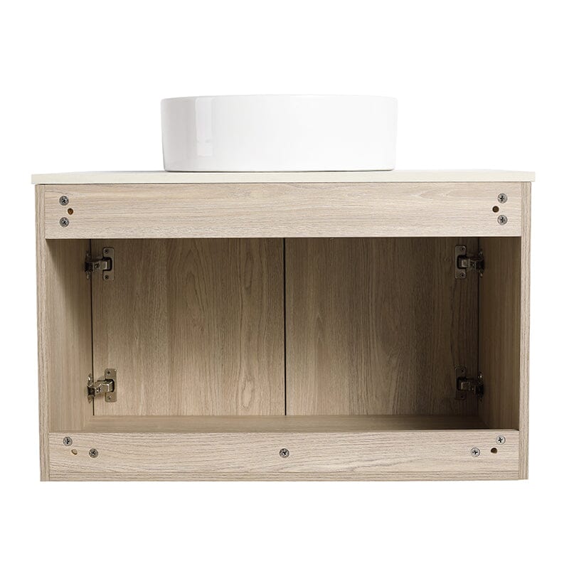 30'' Modern Design Floating Bathroom Vanity Sintered Stone Top Round Ceramic Sink - Image 10