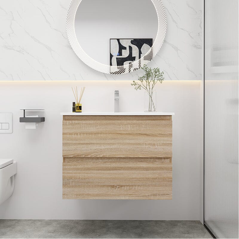 30'' Modern Floating Bathroom Vanity Single Ceramic Sink with Drawers - Image 18