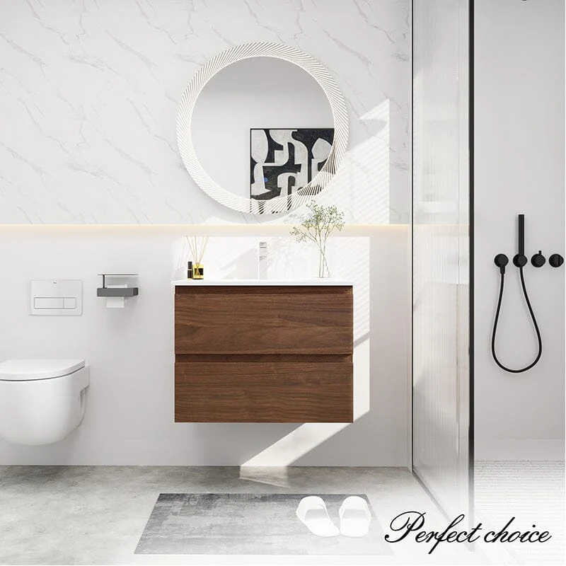30'' Modern Floating Bathroom Vanity Single Ceramic Sink with Drawers - Image 4