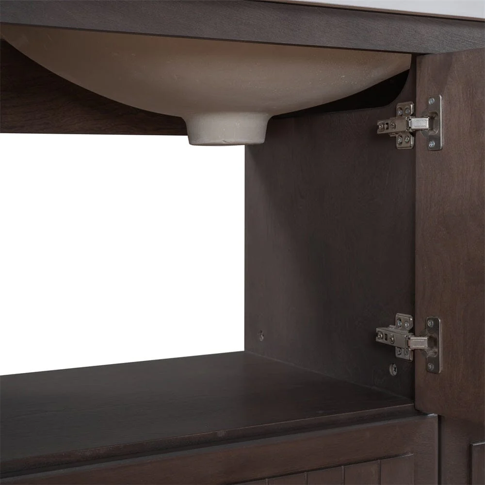 36" Brown Bathroom Vanity with Ceramic Basin - Image 17