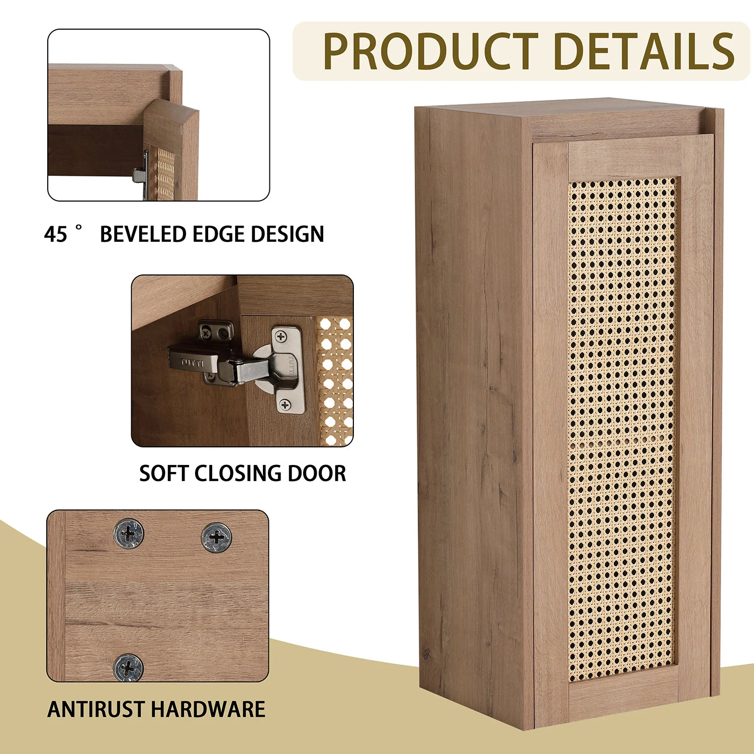 40" Freestanding Bathroom Vanity with White Ceramic Sink and 12" Wall-Mounted Cabinet - Image 8