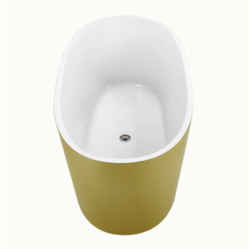 Mokleba 59" Acrylic Modern Bathtub Oval Shape Freestanding Soaking Tub - Image 16
