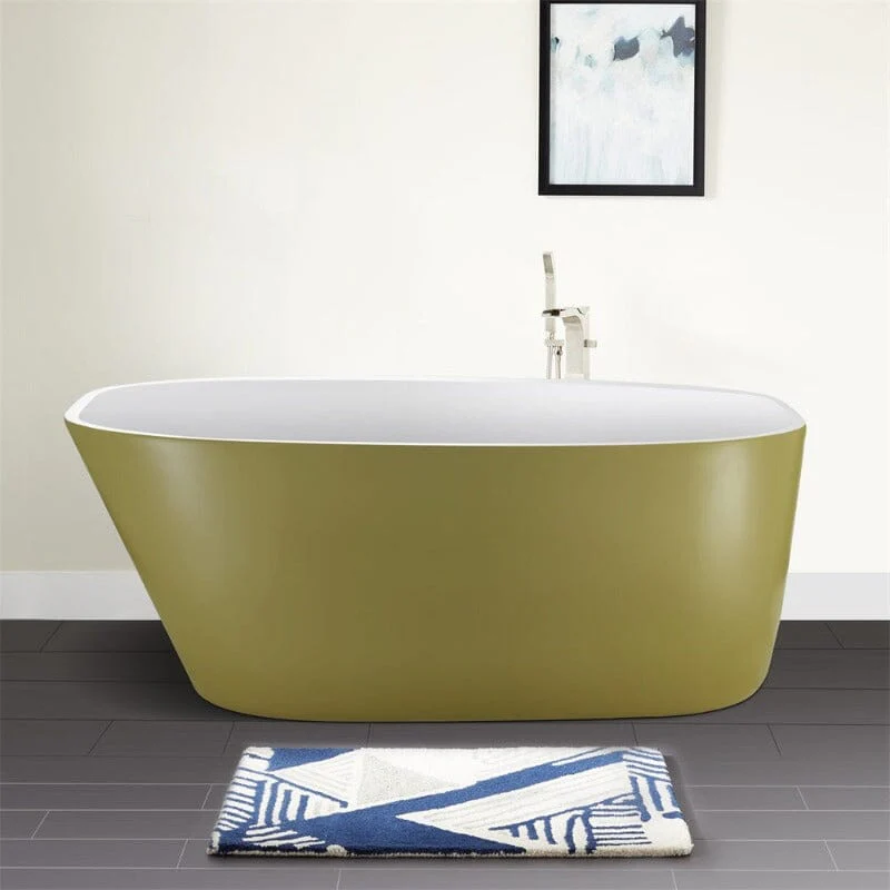Mokleba 59" Acrylic Egg Shape Free Standing Tub for Bathroom - Image 15