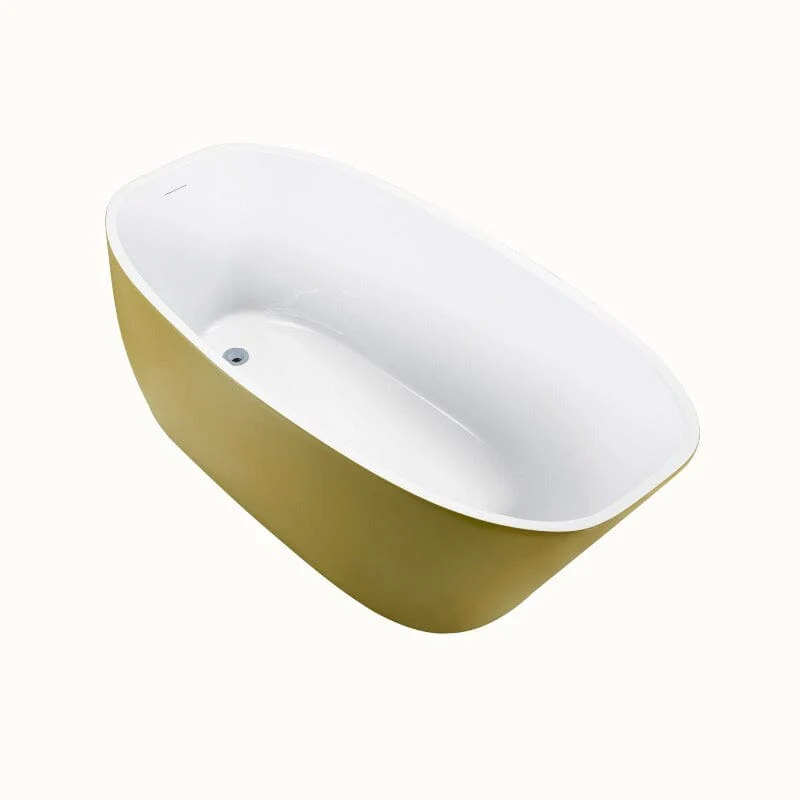 Mokleba 59" Acrylic Egg Shape Free Standing Tub for Bathroom - Image 17
