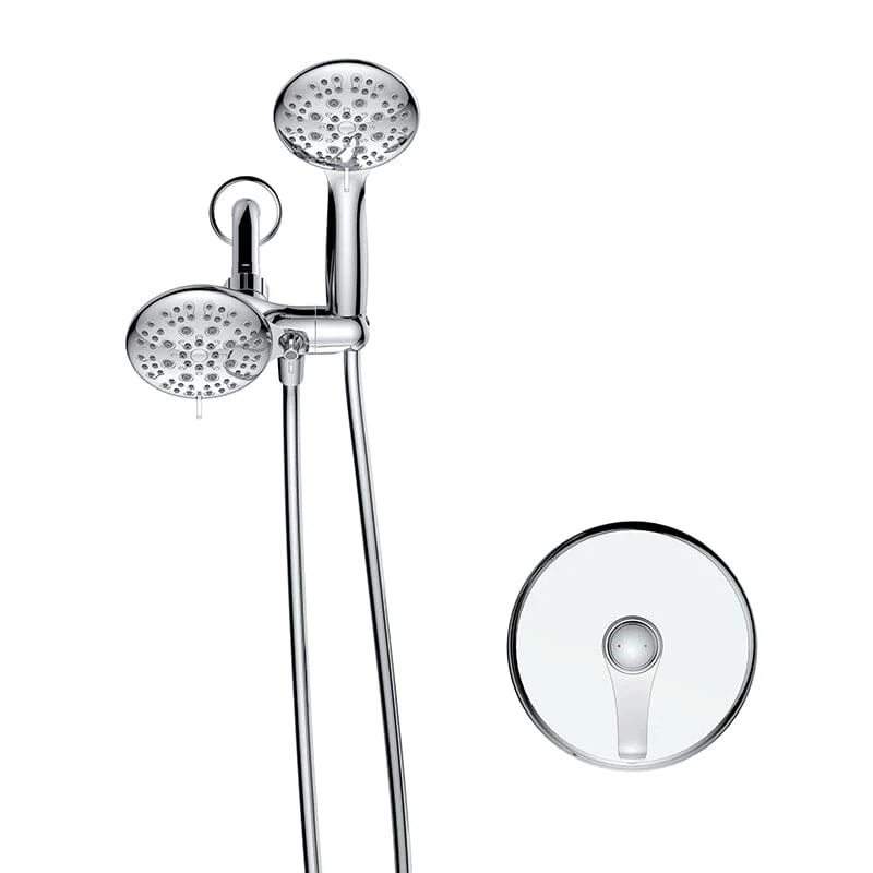 6 Spray Mode Dual Rain & Handheld Shower Heads Combo with Hose - Image 38