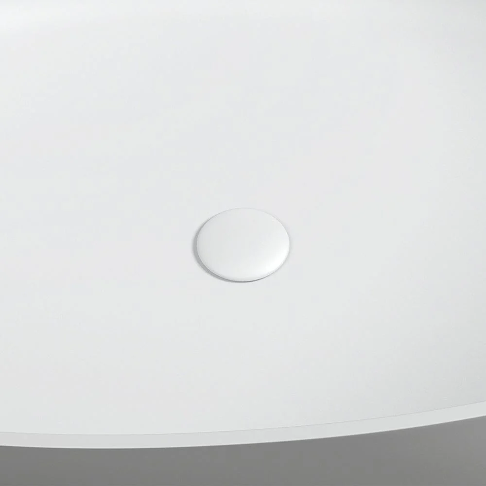 63'' Solid Surface Stone Resin Freestanding Soaking Bathtub Wave-shaped - Image 13