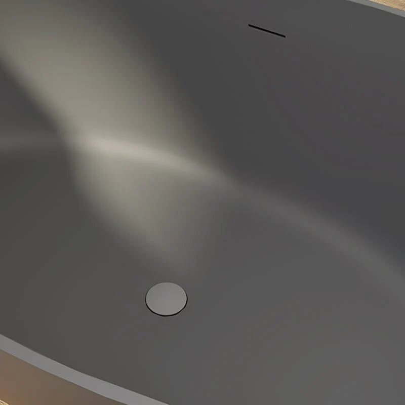 63'' Wave Shaped Freestanding Stone Resin Soaking Bathtub - Image 21