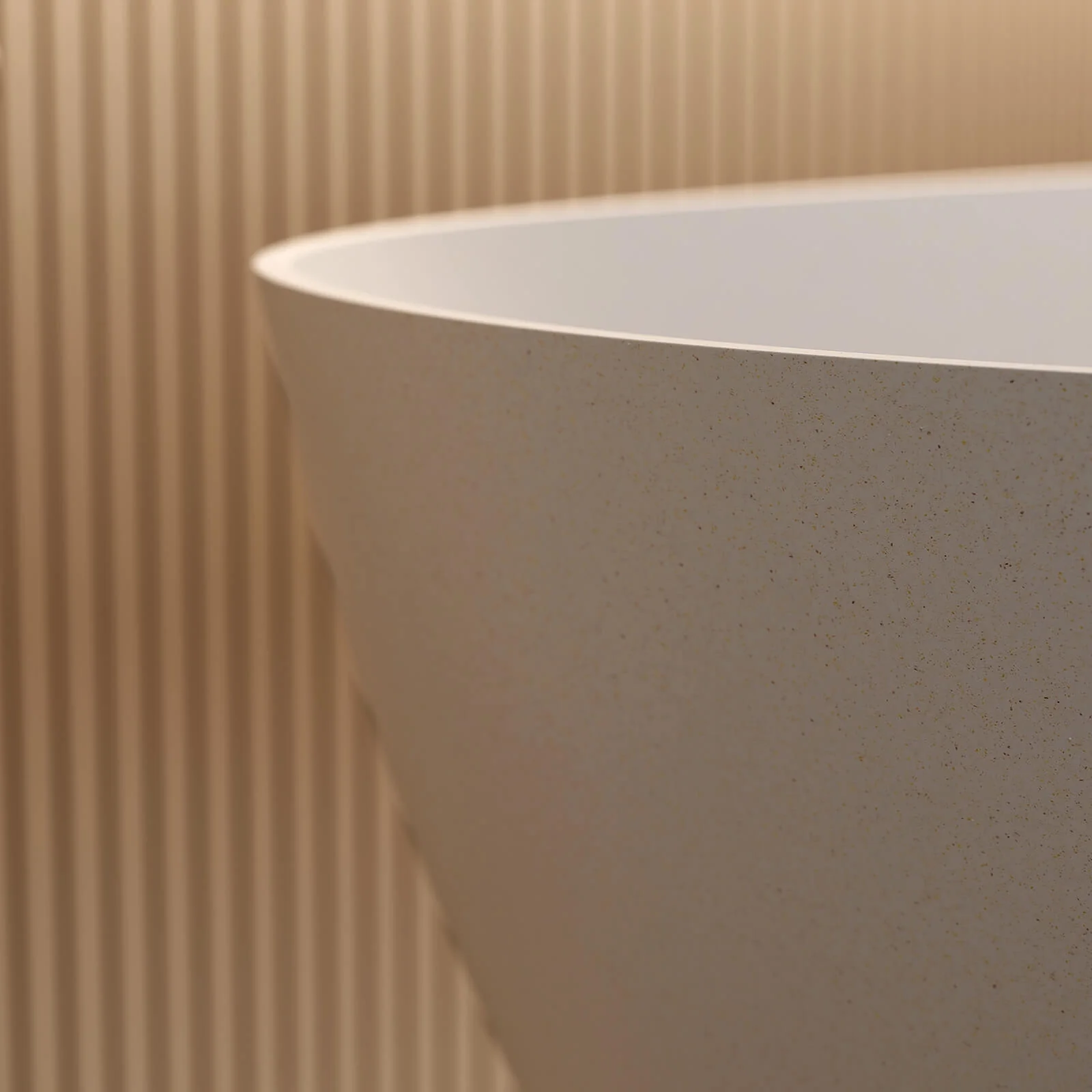 65" Oval Beige Solid Surface Bathtub – Sleek Ergonomic Design - Image 4