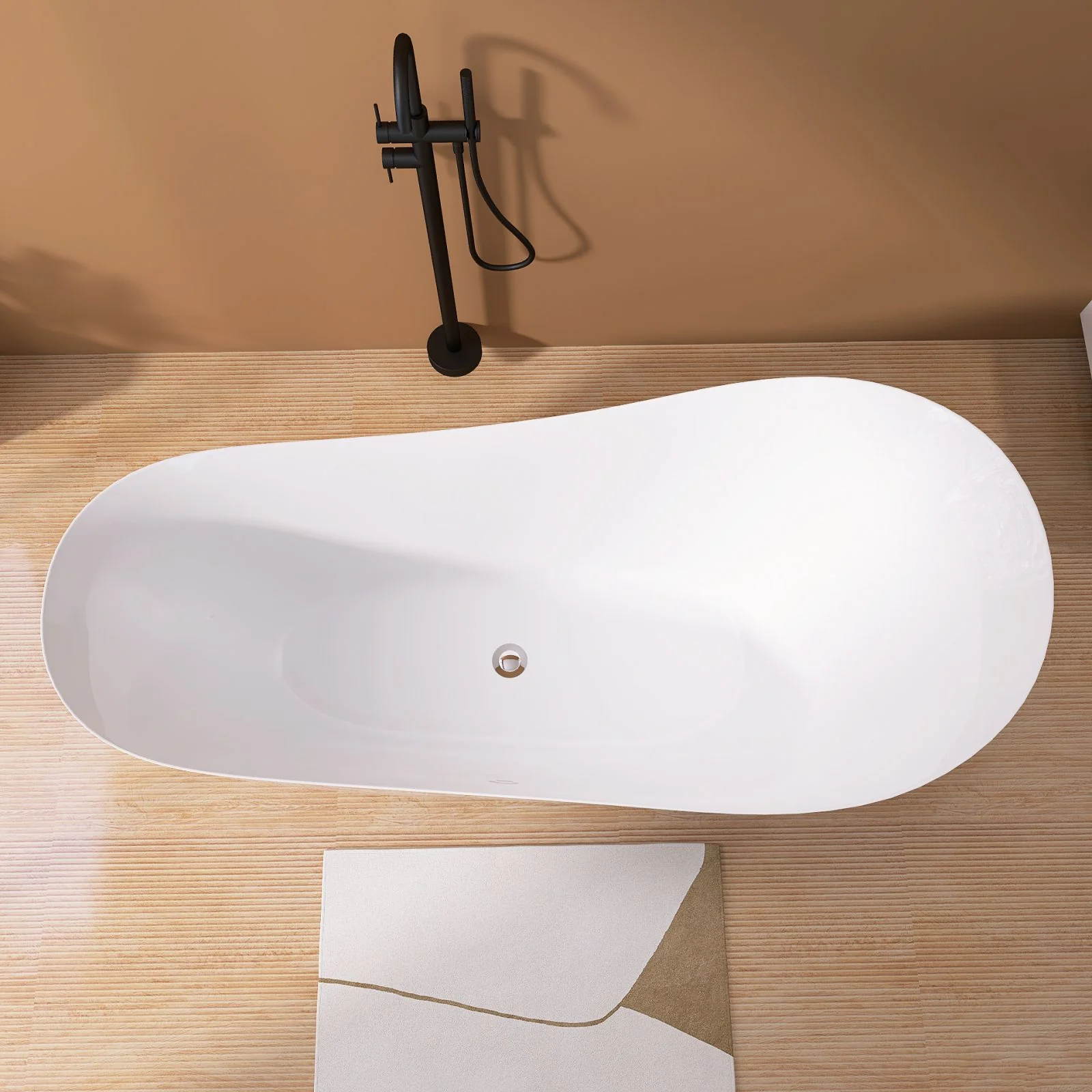65" Acrylic Reclining Slipper Tub - Image 10
