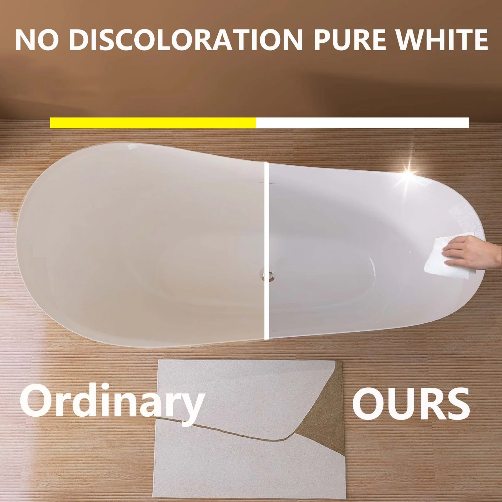 65" Acrylic Reclining Slipper Tub - Image 5