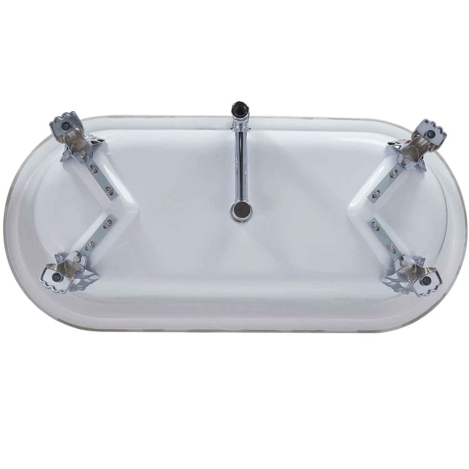 Mokleba 67" Rolled Rim Claw Foot Double Slipper Tub - Acrylic Material, Freestanding Design, Immersive Soaking Experience - Image 11