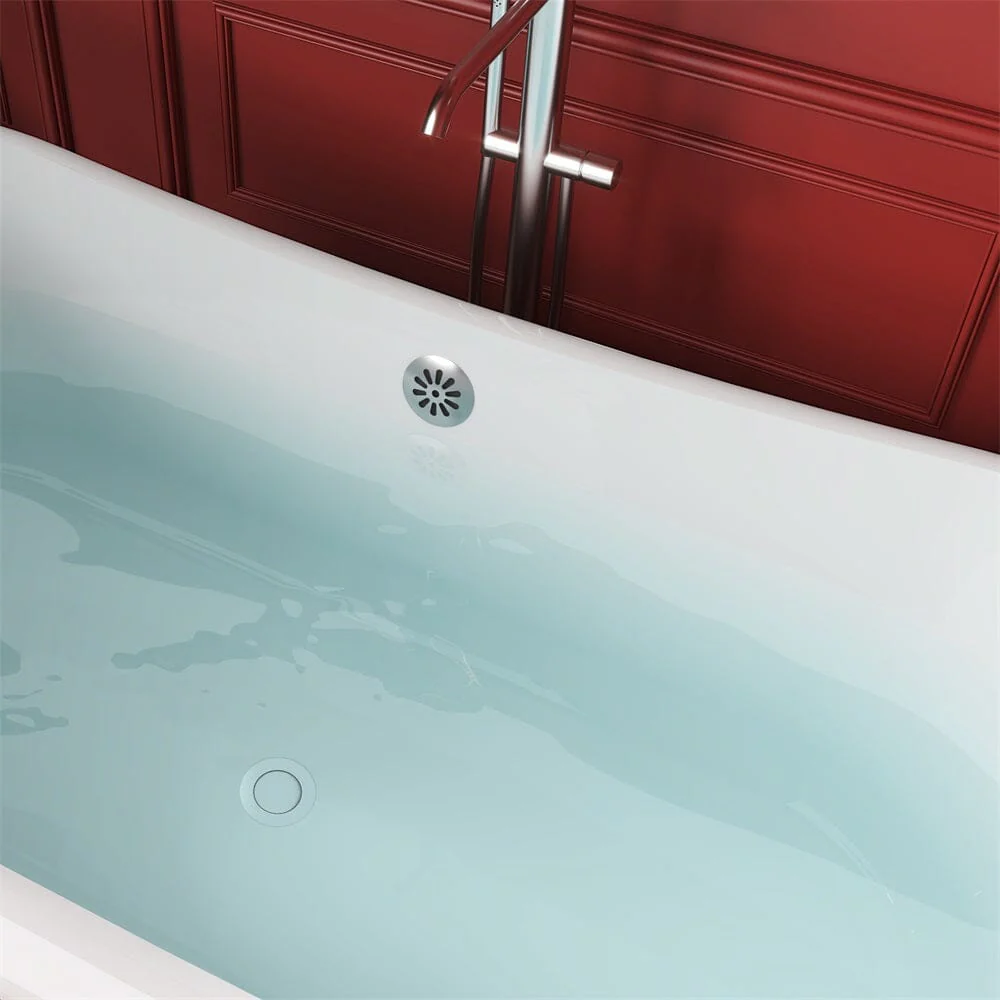 Mokleba 67" Rolled Rim Claw Foot Double Slipper Tub - Acrylic Material, Freestanding Design, Immersive Soaking Experience - Image 21