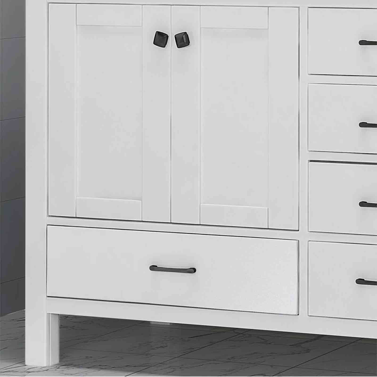 73" White Poplar Wood Bathroom Vanity with 6 Drawers - Image 6