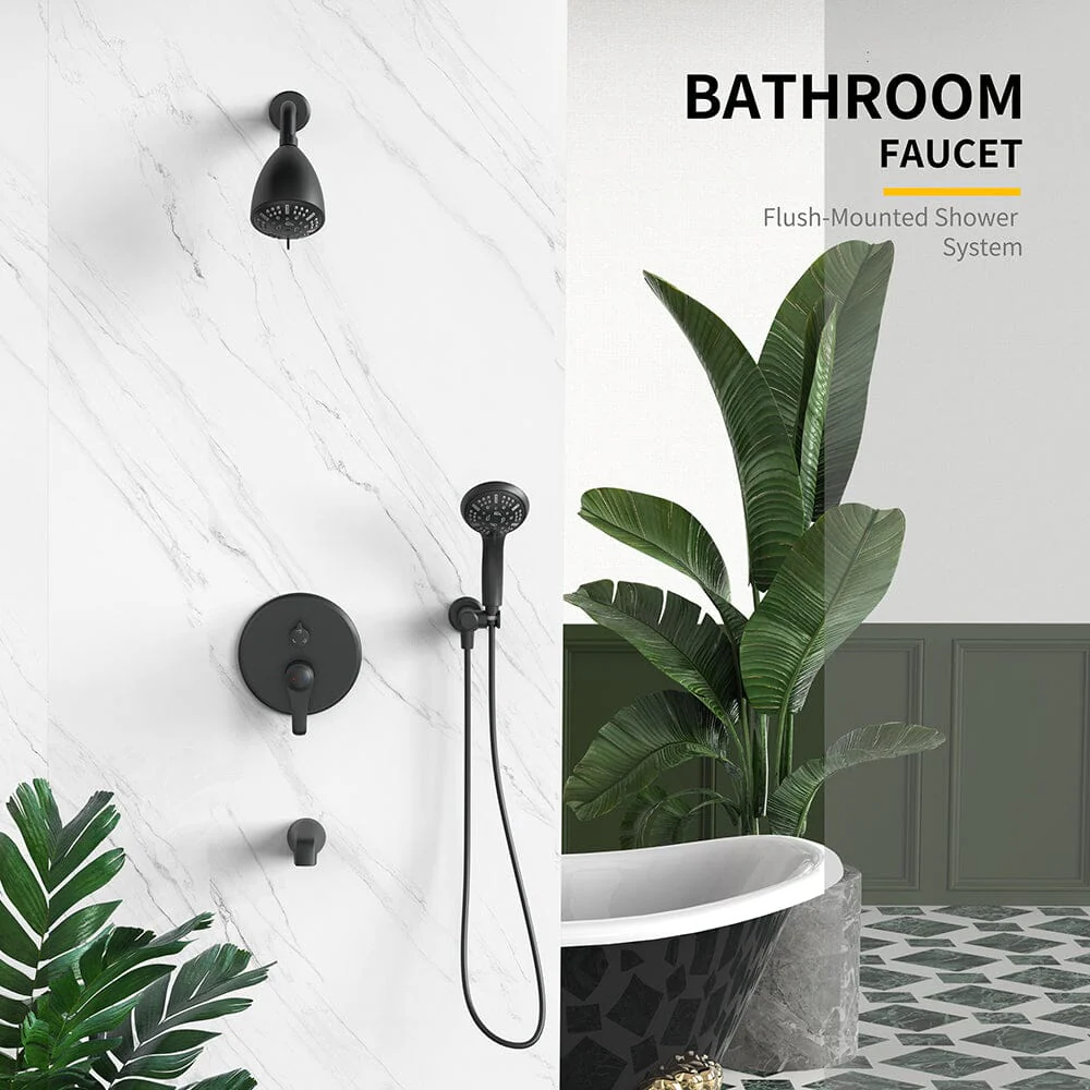8 Spray Filtered Shower Head and Hand Shower & Tub Spout Combo Set - Image 3
